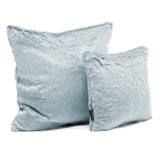Putetrekk 47 x 47cm - Kanin-fuskepels Støvete Blå 02