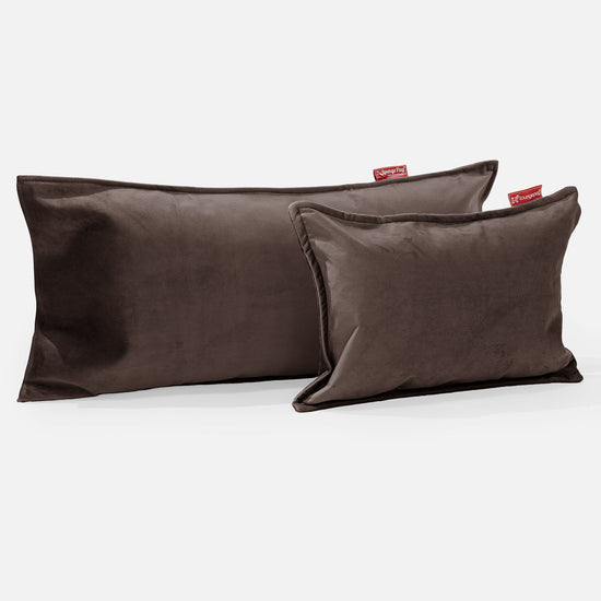 Rektangulær Putetrekk 35 x 50cm - Fløyel Espresso 03