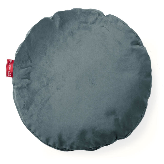 Rund Putetrekk 50cm - Fløyel Mørketurkis 01