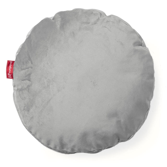 Rund Putetrekk 50cm - Fløyel Sølv 01