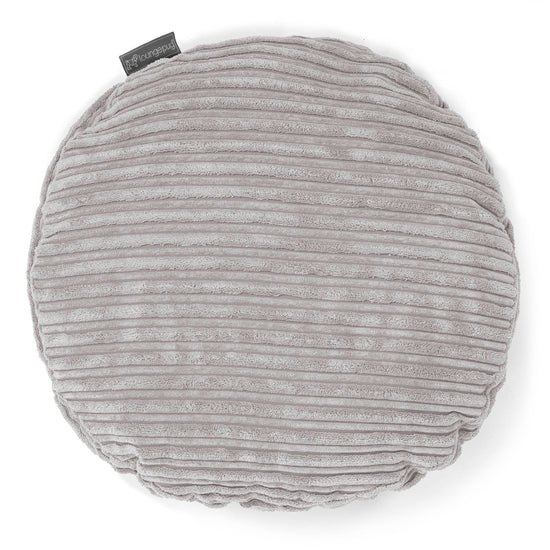 Rund Putetrekk 50cm - Kordfløyel Aluminium Sølv 01