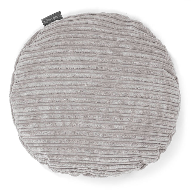 Rund Putetrekk 50cm - Kordfløyel Aluminium Sølv 01