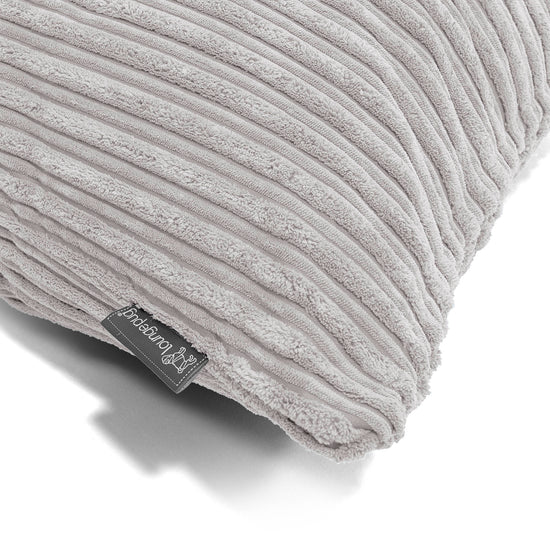 Rund Putetrekk 50cm - Kordfløyel Aluminium Sølv 02