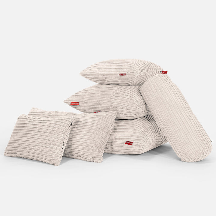 Rund Putetrekk 50cm - Kordfløyel Elfenben 03