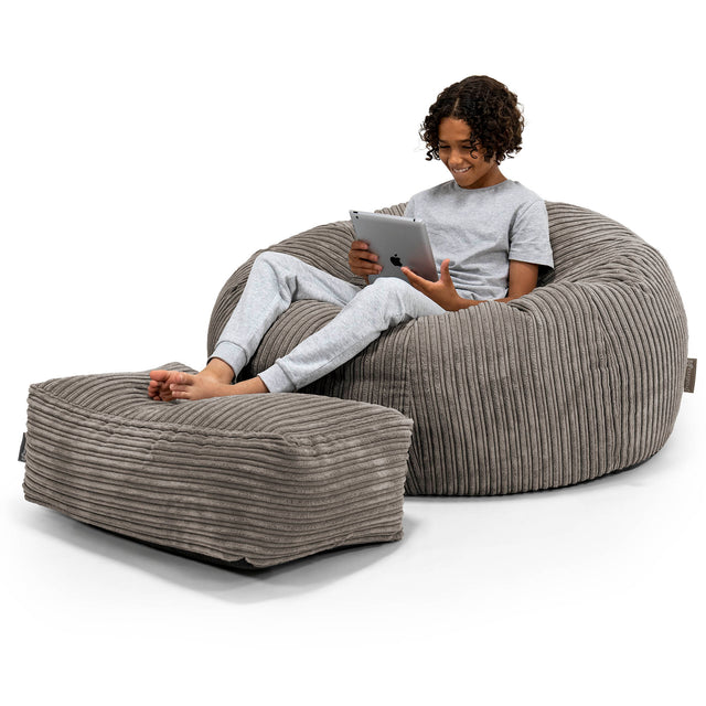 Saccosekk Sofa for Barn 6-14 år - Kordfløyel Grafitt 01
