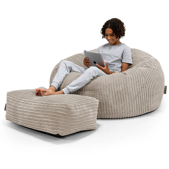 Saccosekk Sofa for Barn 6-14 år - Kordfløyel Mink 01