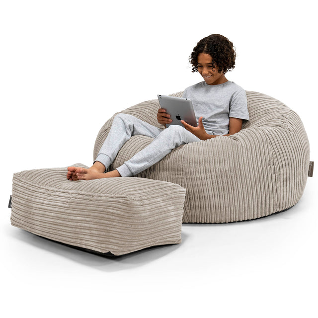 Saccosekk Sofa for Barn 6-14 år - Kordfløyel Mink 01