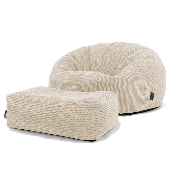 Saccosekk Sofa for Barn 6-14 år - Pom-pom Elfenben 03