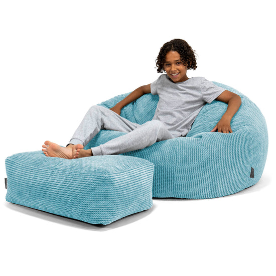 Saccosekk Sofa for Barn 6-14 år - Pom-pom Turkis 01