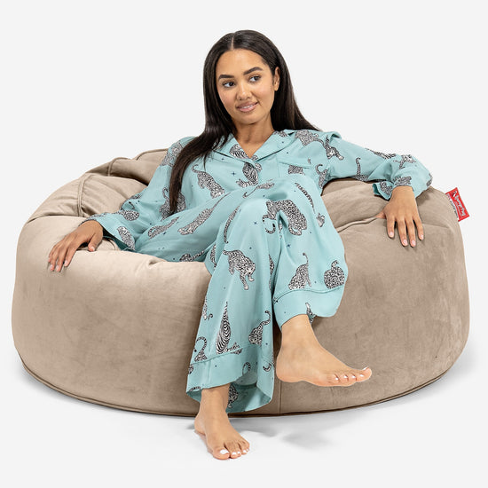 Saccosekk Sofa 'Mammut' - Fløyel Mink 01