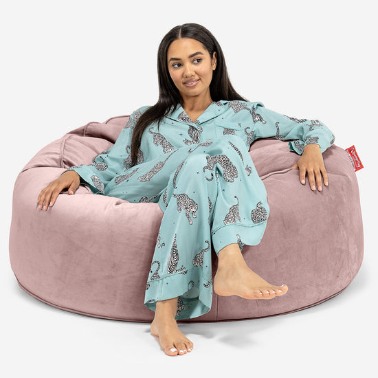 Saccosekk Sofa 'Mammut' - Fløyel Rosa 01