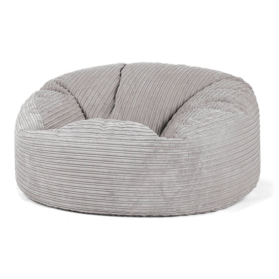 Saccosekk Sofa 'Mammut' - Kordfløyel Aluminium Sølv 01