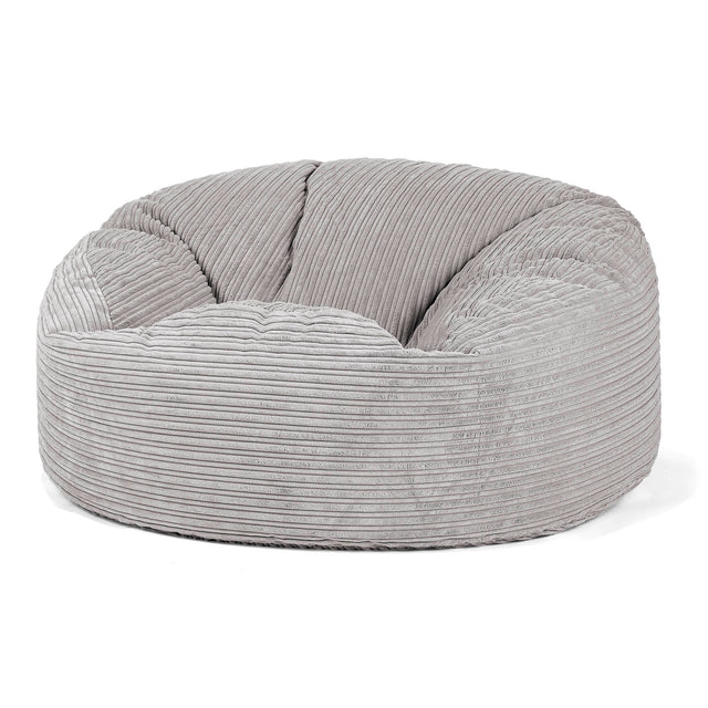 Saccosekk Sofa 'Mammut' - Kordfløyel Aluminium Sølv 01