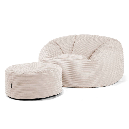 Saccosekk Sofa 'Mammut' - Kordfløyel Elfenben 04