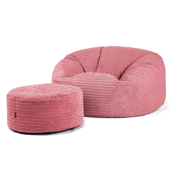 Saccosekk Sofa 'Mammut' - Kordfløyel Korall 04