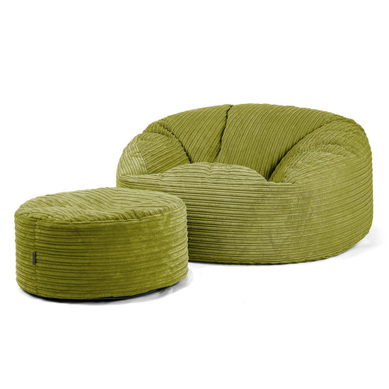 Saccosekk Sofa 'Mammut' - Kordfløyel Lime 04