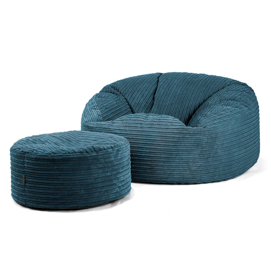Saccosekk Sofa 'Mammut' - Kordfløyel Marineblå 04