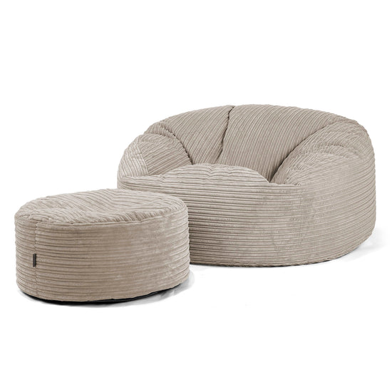 Saccosekk Sofa 'Mammut' - Kordfløyel Mink 04