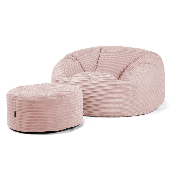 Saccosekk Sofa 'Mammut' - Kordfløyel Rødmerosa 04