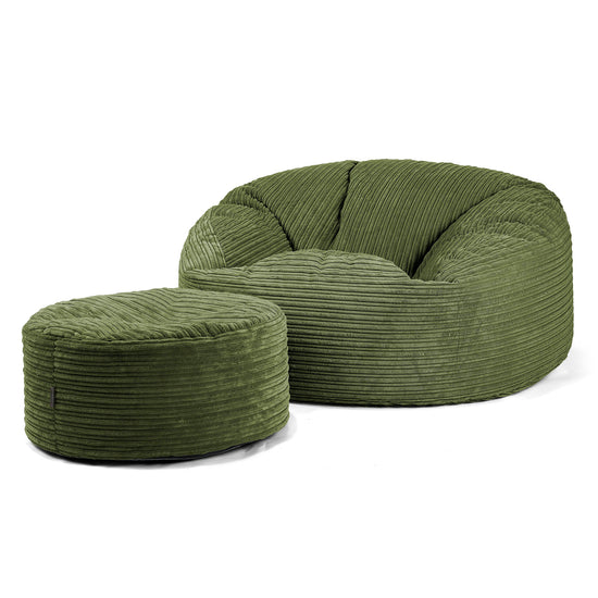 Saccosekk Sofa 'Mammut' - Kordfløyel Skoggrønn 04
