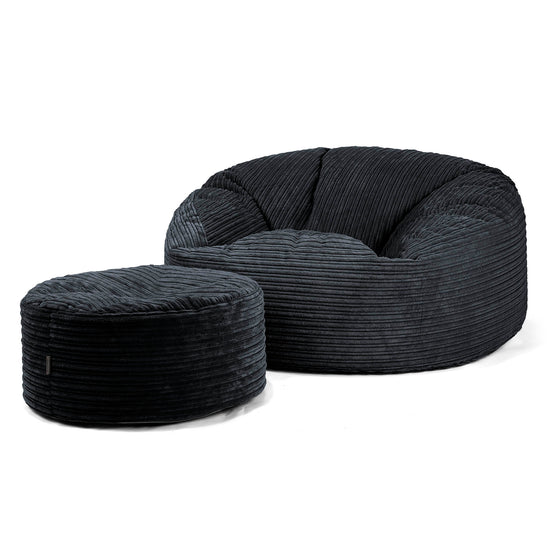 Saccosekk Sofa 'Mammut' - Kordfløyel Svart 04