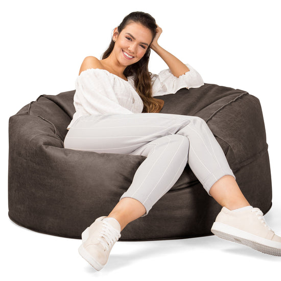 Saccosekk Sofa 'Mammut' - Vintage Skinn Naturskifer 03