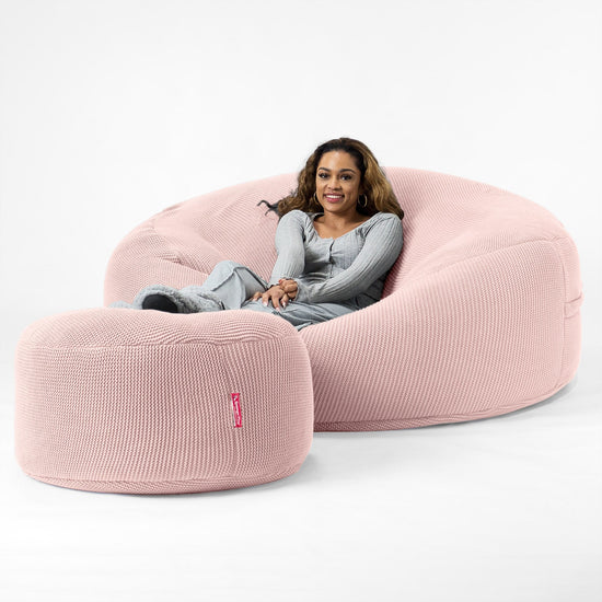 Saccosekk Sofa 'Mega-Mammut' - 100% Bomull Ellos Babyrosa 02