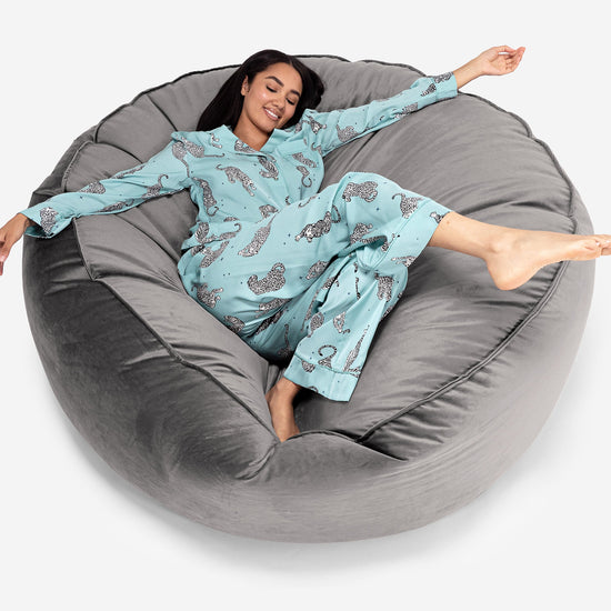 Saccosekk Sofa 'Mega-Mammut' - Fløyel Sølv 01