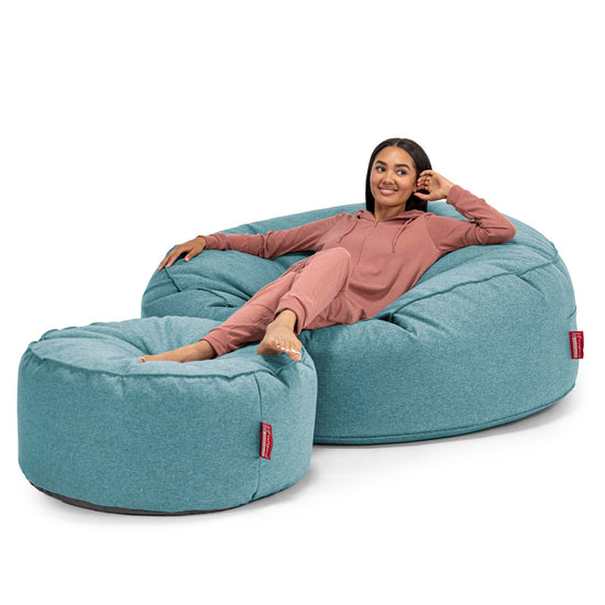 Saccosekk Sofa 'Mega-Mammut' - Interalli Ull Aqua 02