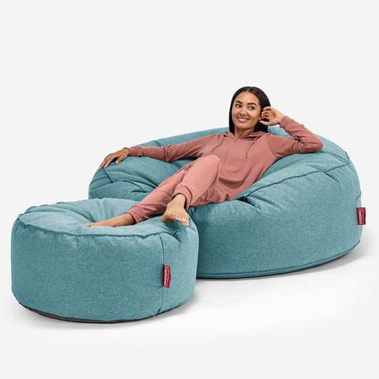 Saccosekk Sofa 'Mega-Mammut' - Interalli Ull Aqua 02