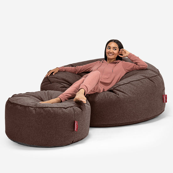 Saccosekk Sofa 'Mega-Mammut' - Interalli Ull Brun 02