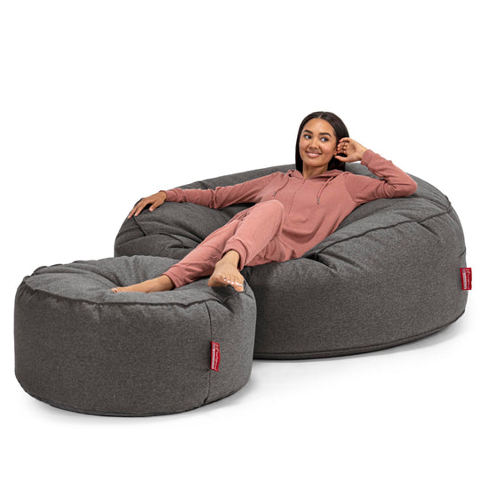 Saccosekk Sofa 'Mega-Mammut' - Interalli Ull Grå 02