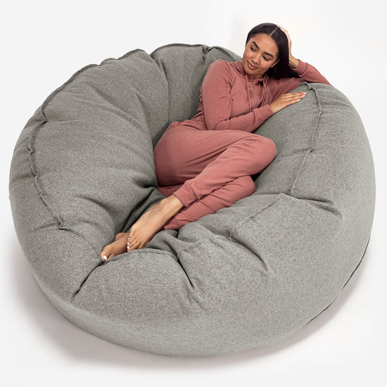 Saccosekk Sofa 'Mega-Mammut' - Interalli Ull Sølv 01