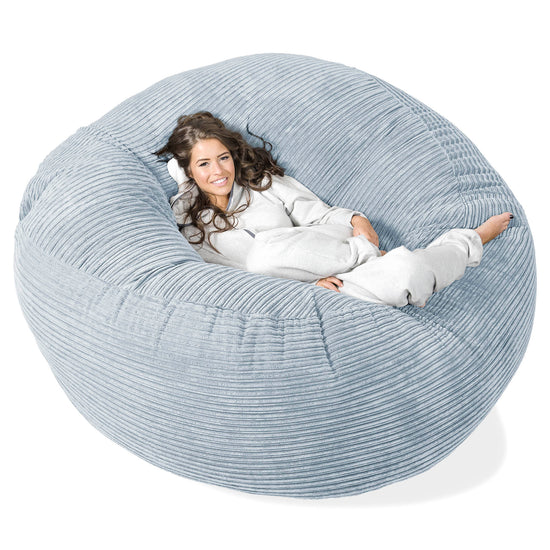 Saccosekk Sofa 'Mega-Mammut' - Kordfløyel Babyblå 01