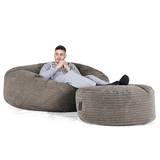 Saccosekk Sofa 'Mega-Mammut' - Kordfløyel Grafitt 02