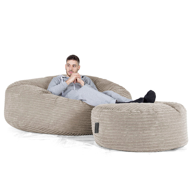 Saccosekk Sofa 'Mega-Mammut' - Kordfløyel Mink 02