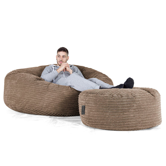 Saccosekk Sofa 'Mega-Mammut' - Kordfløyel Mokka 02