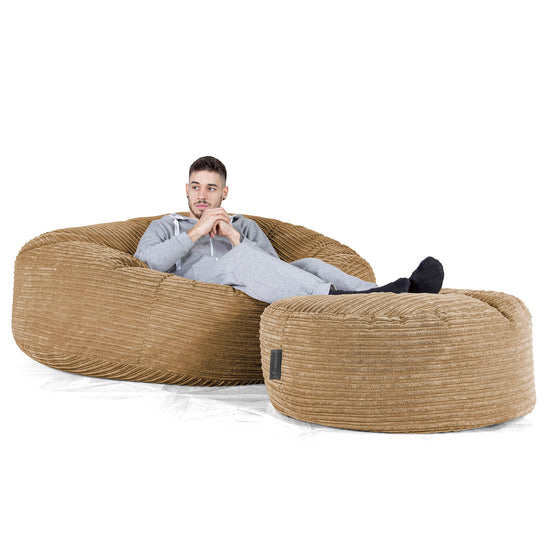 Saccosekk Sofa 'Mega-Mammut' - Kordfløyel Sand 02