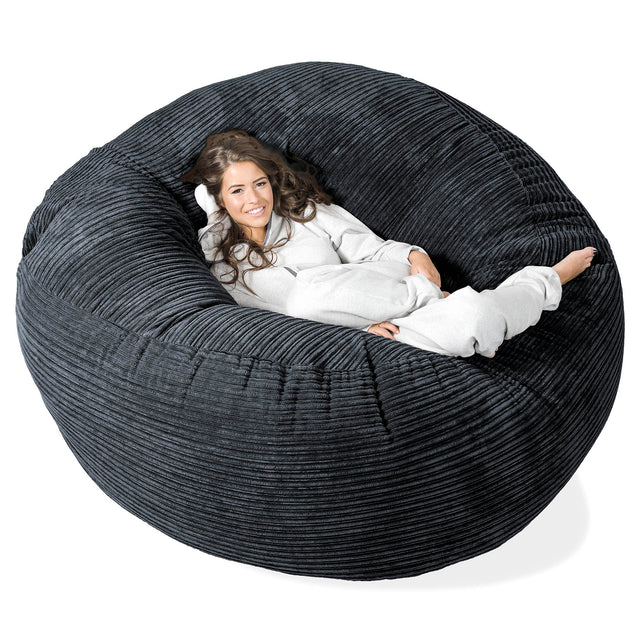 Saccosekk Sofa 'Mega-Mammut' - Kordfløyel Svart 01