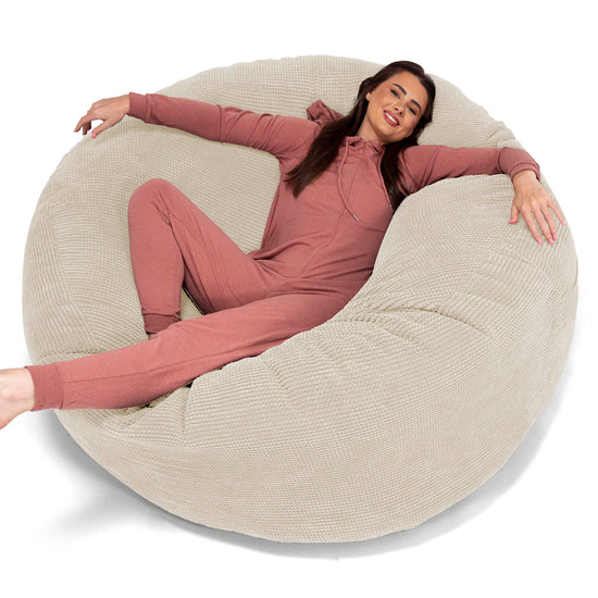 Saccosekk Sofa 'Mega-Mammut' - Pom-pom Elfenben 01