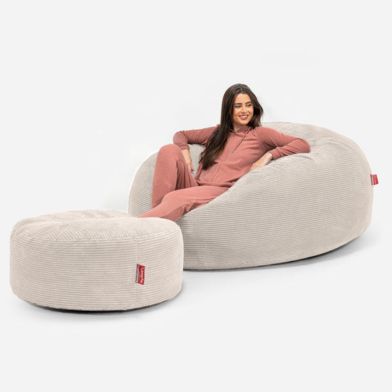 Saccosekk Sofa 'Mega-Mammut' - Pom-pom Elfenben 02