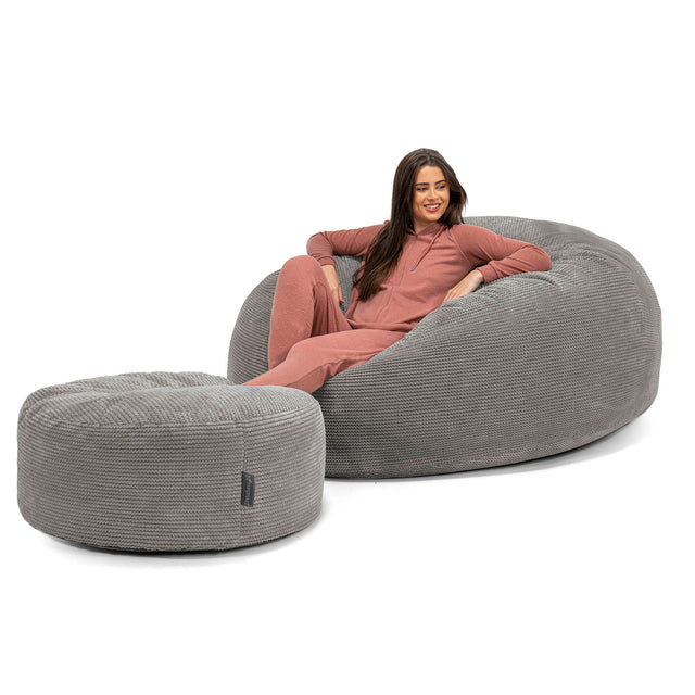 Saccosekk Sofa 'Mega-Mammut' - Pom-pom Koksgrå 02