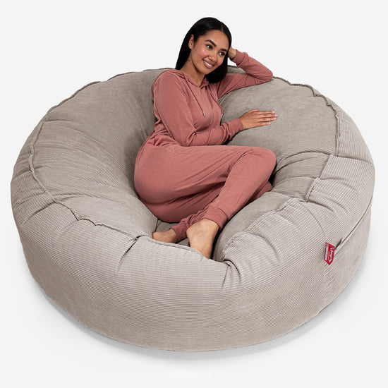 Saccosekk Sofa 'Mega-Mammut' - Smalstripet Cord Mink 01