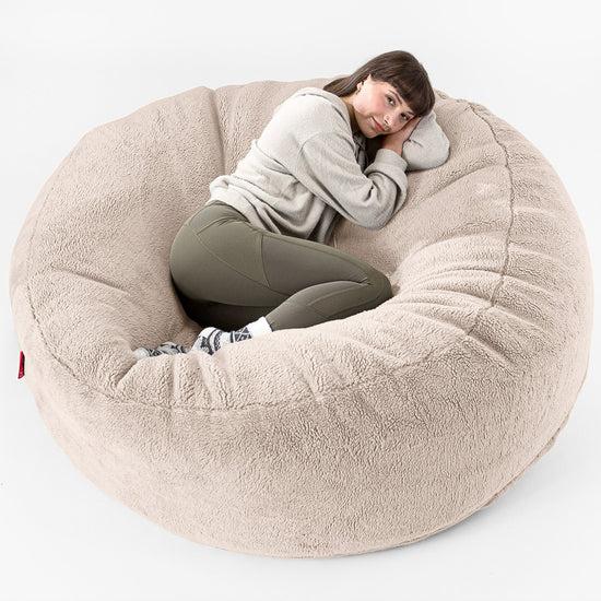 Saccosekk Sofa 'Mega-Mammut' - Teddy-fuskepels Mink 01