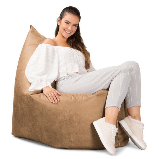 Saccosekk XXL - Vintage Skinn Honning Brun 04