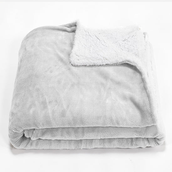 Sherpa-teppe - Fleece Lysegrå 01