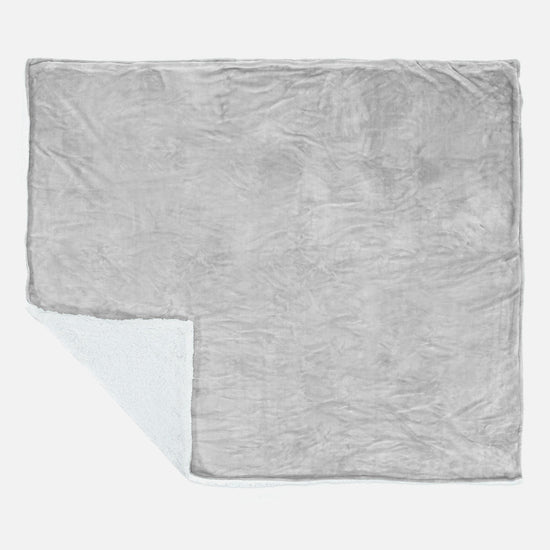 Sherpa-teppe - Fleece Lysegrå 03