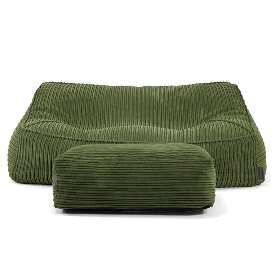 Sloucher Sakkosekk Sofa - Kordfløyel Skoggrønn 01