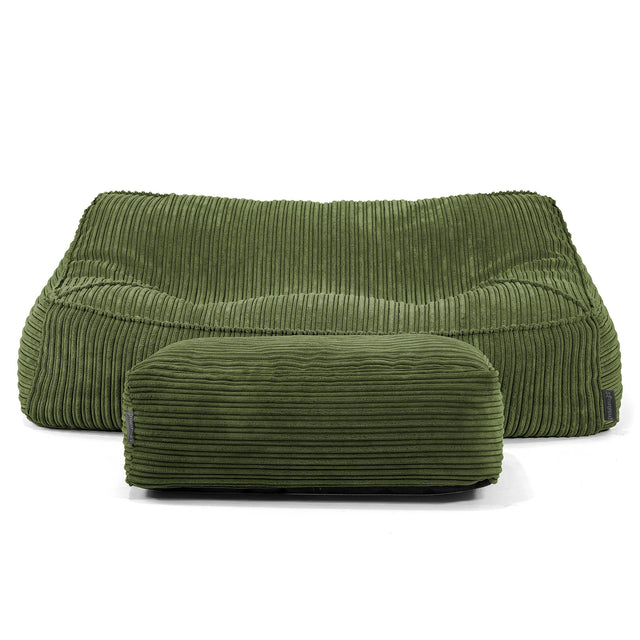 Sloucher Sakkosekk Sofa - Kordfløyel Skoggrønn 01