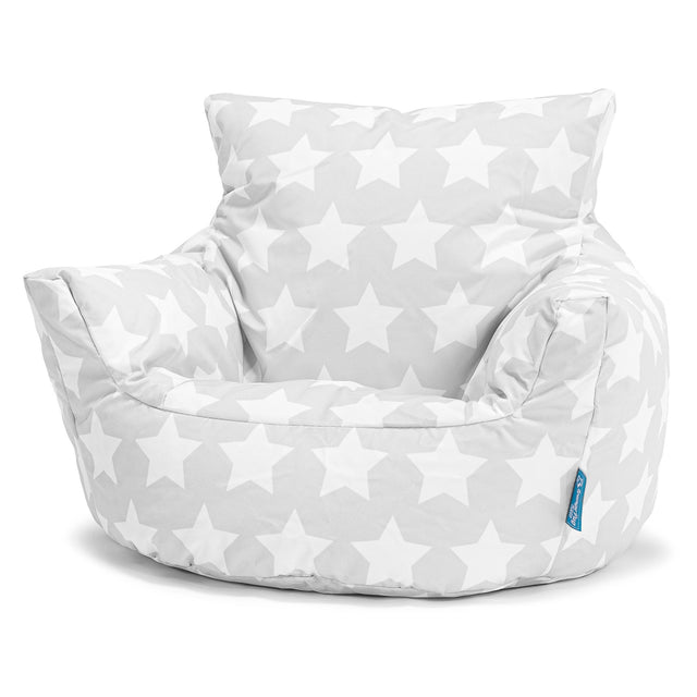 Småbarnestol Saccosekk 1-3 år - Trykk Grå Stjerne 01